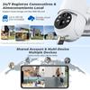 Wireless Solar Wifi PTZ Outdoor 4K 8MP Dual Len Low Power Security Battery Camera Color Night Surveillance Icsee