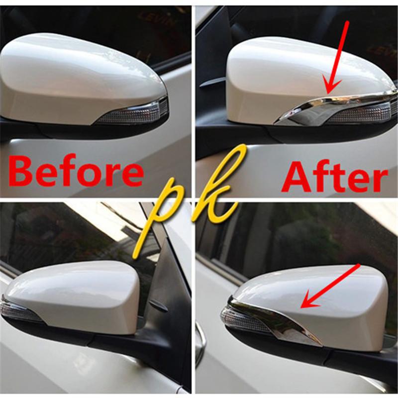 For Toyota Venza Auris 2013 2014 2015 2016 2017 ABS Chrome Side Door Rearview Mirror Strip Trim Sticker Car Styling Accessories