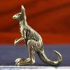 Figurine de Kangourou en Laiton, Décor de Bureau Statue d'Animal en Laiton, Ornement Artisanal Style Vintage, Animal de Compagnie pour le Thé Cadeau pour Bureau Maison