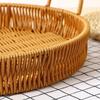 1Pcs Round Shape Storage Tray Breakfast Bread Food Plastic Rattan Threads Basket