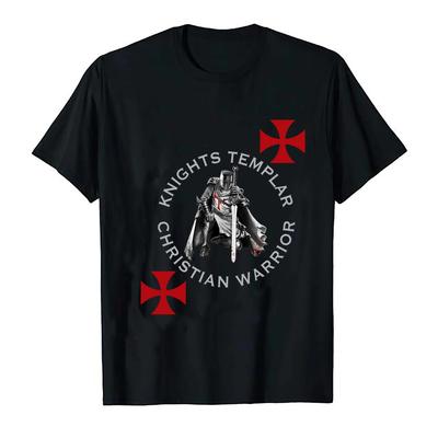 Tempelritter Christlicher Krieger Religiöse Botschaft & Eid T-Shirt Neu 100% Baumwolle Kurzarm Rundhals T-Shirt Lässiges Herren Oberteil