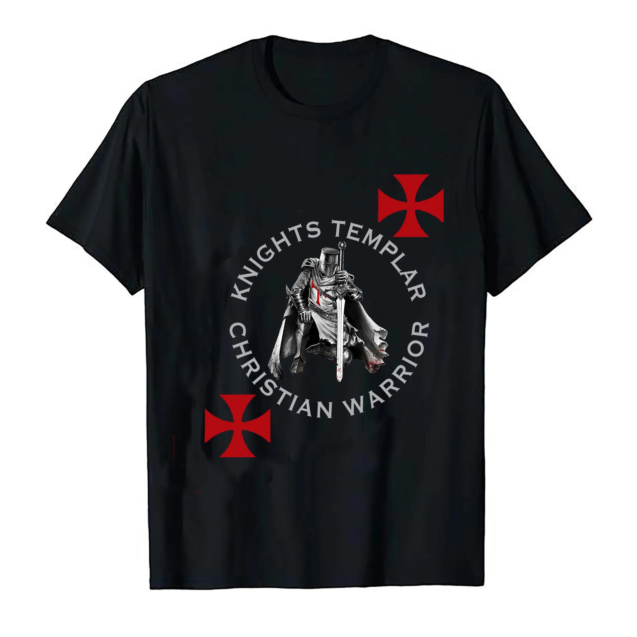 Knights Templar Christian Warrior Religious Message & Oath T Shirt New 100% Cotton Short Sleeve O-Neck T-shirt Casual Mens To... S разноцветный