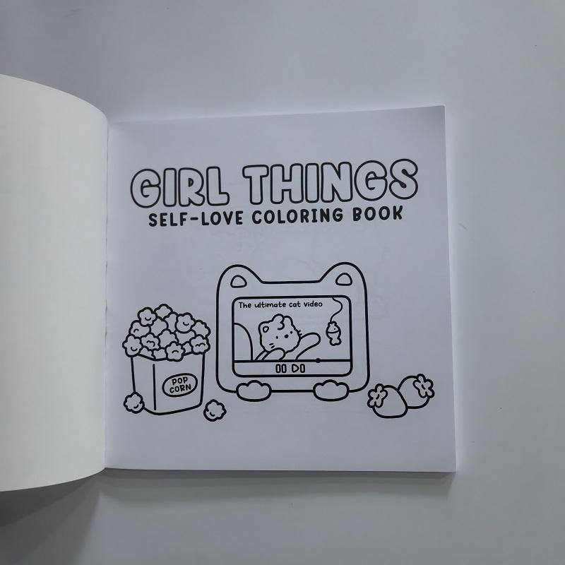 Cute Girl Stress Relief Coloring Book - Self-Love Drawing Book Ideal Gift for Birthday Party Christmas Features Cute Girl Themes