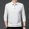 Men S Long Sleeve Polo Shirt Solid Color Casual Basic Style