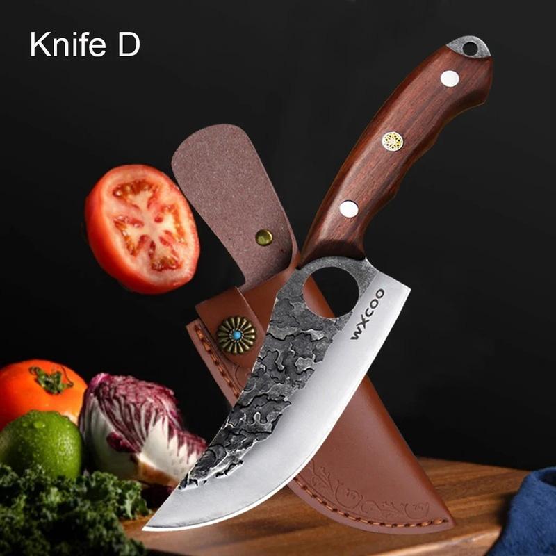 WXCOO Forged Kitchen Chopping Knives Household Stainless Steel Meat Cleaver Utility Knife BBQ Fruit Vegetable Kitchen Knives