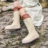 Rain Boots Rain Shoes Men's Tall Tube Waterproof and Non-slip PVC Water Shoe Cover Rain Shoe Cover Outdoor Rubber Shoes Work Shoes