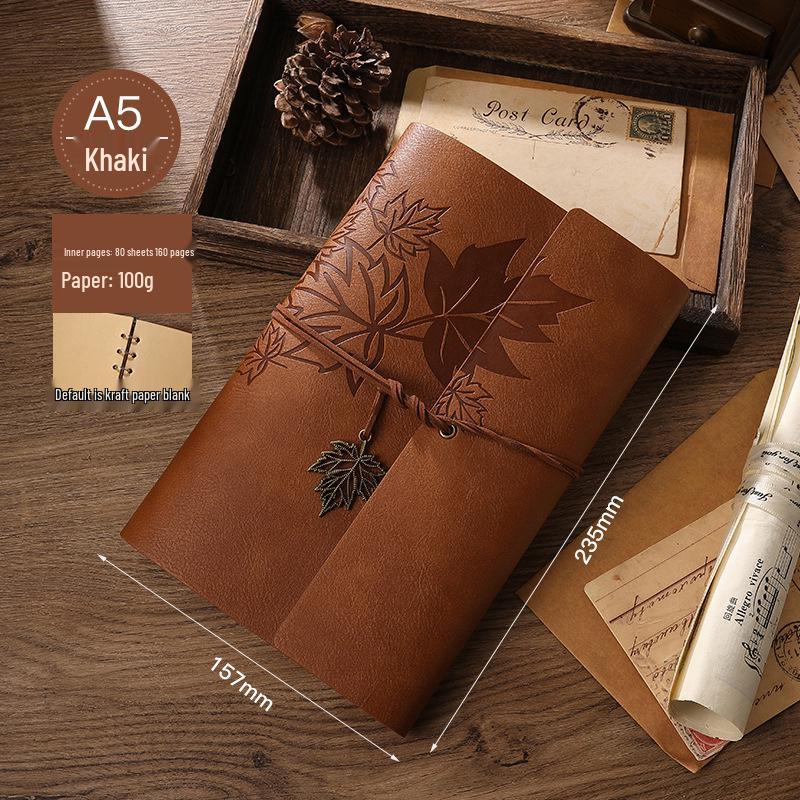 Draagbaar Kraftpapier Reisaanmeldboek: Losbladig DIY Dagboek Notitieboek