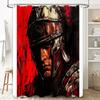 Roman Gladiator Shower Curtain Vintage Warrior Bathroom Decor Medieval Battle Print Washroom Hanging Tapestry Artistic Home Text