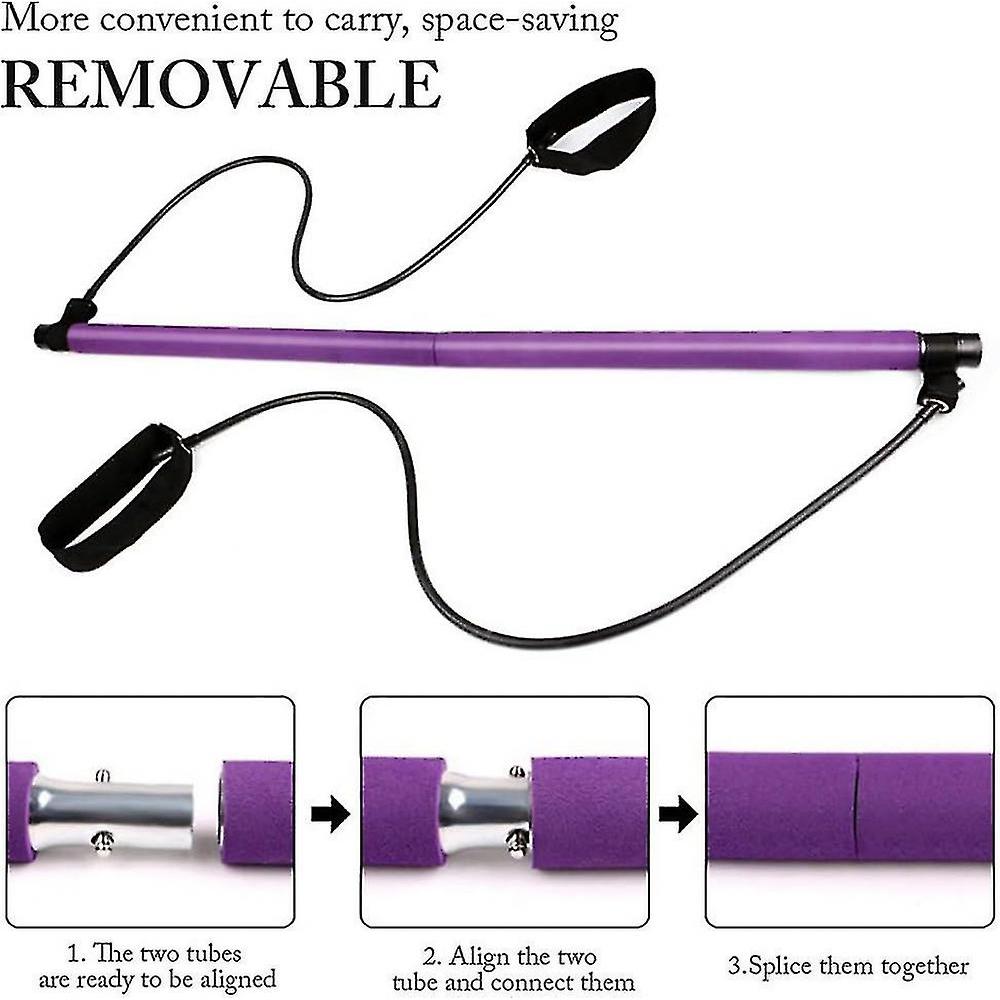 Pilates Sculpt Bar Kit, Pilates Gym Equipment, Pilates Bar Kit With Resistance Band Exercise Stick, Full Body Workout Exercise Pilates
