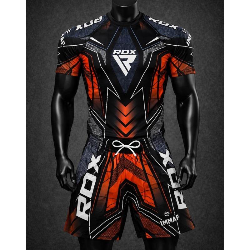 2026 New Tech-Style RDX Fighting Suit Men's Quick-Drying Short-Sleeve T-Shirt + Shorts Two-Piece Professional Training Suit