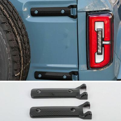Carbon Fiber Car ABS Tail Gate Hinge Kit Cover Decor Trims for Ford Bronco +