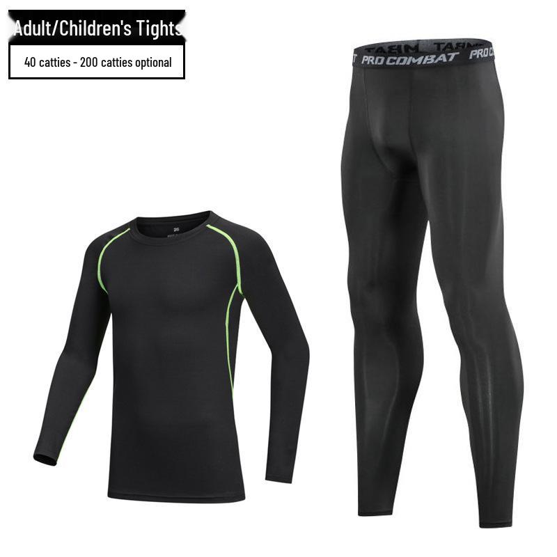 Plush Kids' Basketball & Football Quick-Dry Training Suits for Boys - Autumn/Winter Sports Tights & Base Layer Tops