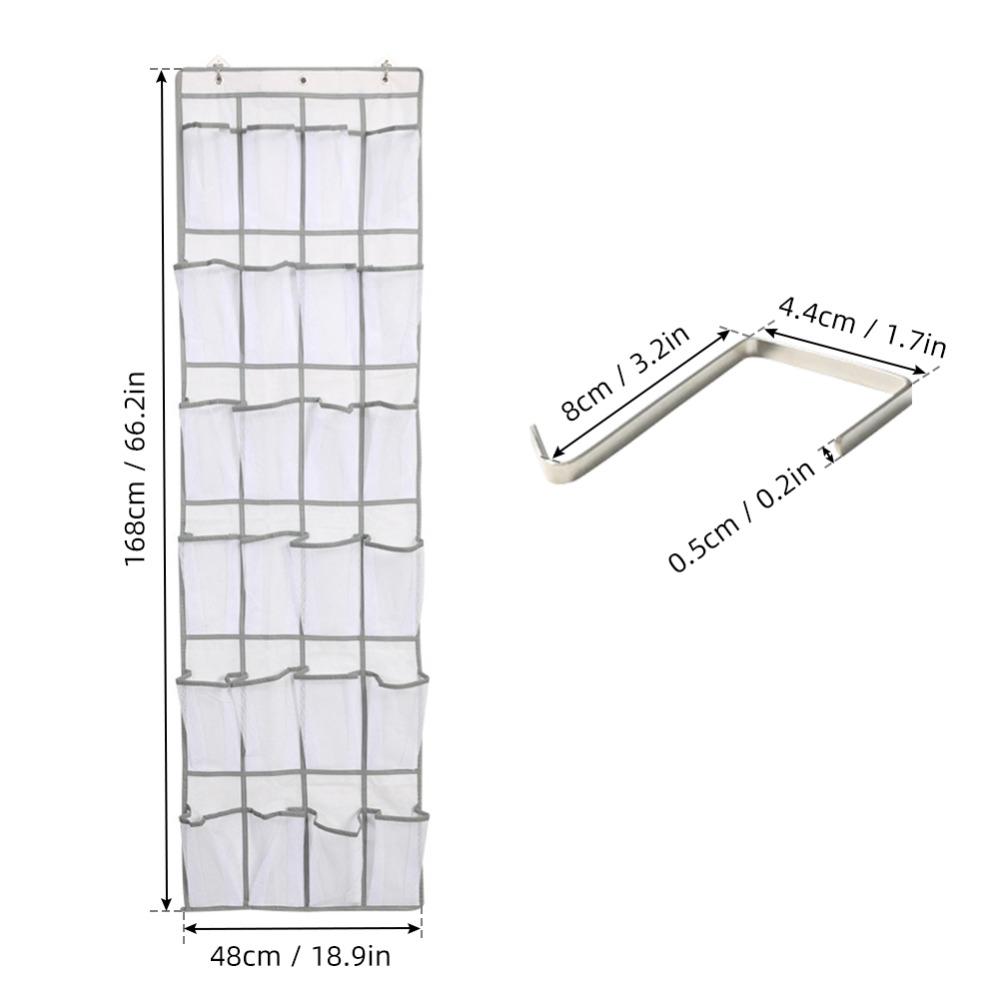 2Pcs 24 Pockets Shoe Organizer White Color 48*168cm Storage Pouch 2 Pieces Set Non-woven Fabric Storage Bag Home Organizing