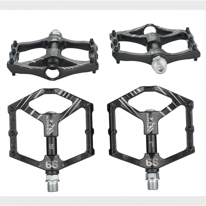Aluminum Mountain Bike Pedals With Dual DU Sealed Bearings Anti-Slip Platform Heavy-Duty MTB Road Folding Bikes