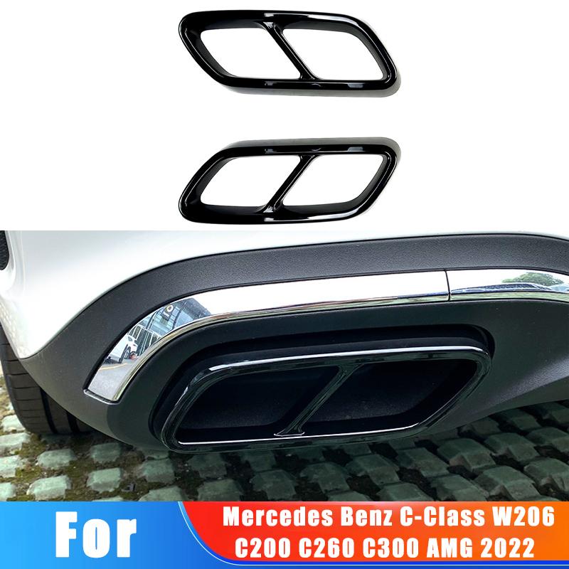 For Mercedes Benz C-Class W206 C200 C260 C300 AMG  Tail Throat Exhaust Decorative Frame Car Sticker Modification Accessories