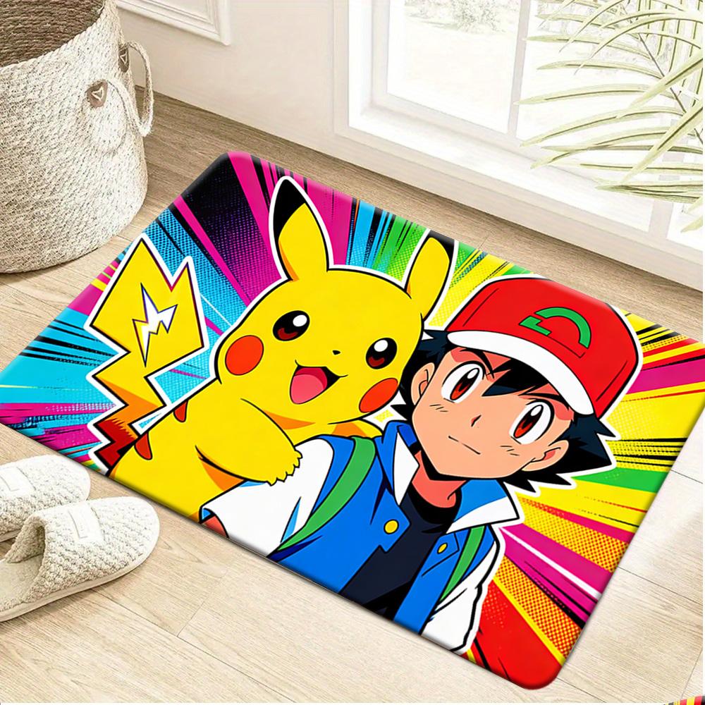 Pokemon Eeveelutions Cute Group Print Non-slip Doormat, Soft Absorbent Floor Rug for Home Decor