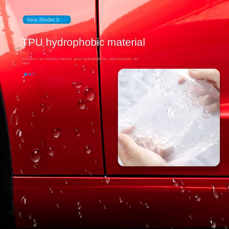 For Tesla Model 3 Highland 2024 Front Door Rear Door Extended Protective Film Invisible Car Clothing TPU Lamp Film SetDecoration