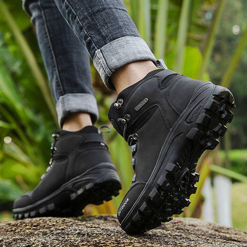 Men's medium and high-top travel shoes Men's spring and autumn new 46 men's shoes Mountaineering camping outdoor hiking shoes