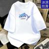 Roundneck Simple Style Cartoon Cute Style Printed Shortsleeved Tshirt for Unisex and WoUnisex Couples Loose Top White Color Soft