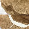 Wide Brim Straw Bucket Hat Classic Ruffle Crochet Summer Sun Hats Hollow Out Breathable Outdoor Travel Beach Hats for Women Daily Use