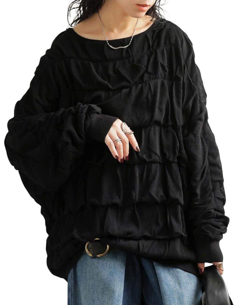 antiqua Dolman Knit One Size Black Women's Top, PN-00501, 05,