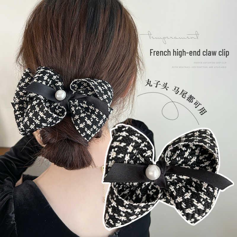 Women's Bowknot Claw Clip: Small & Medium Sizes, Ideal for Little Hair & Half Updos