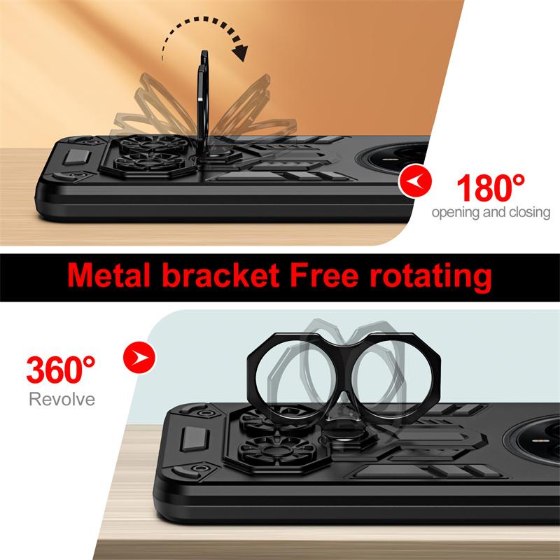 Military Armor Case For Realme 14 Pro 5G Protective Cover 360° Ring Magnetic Holder Shell Coque Fundas 2 IN 1 Back Cover