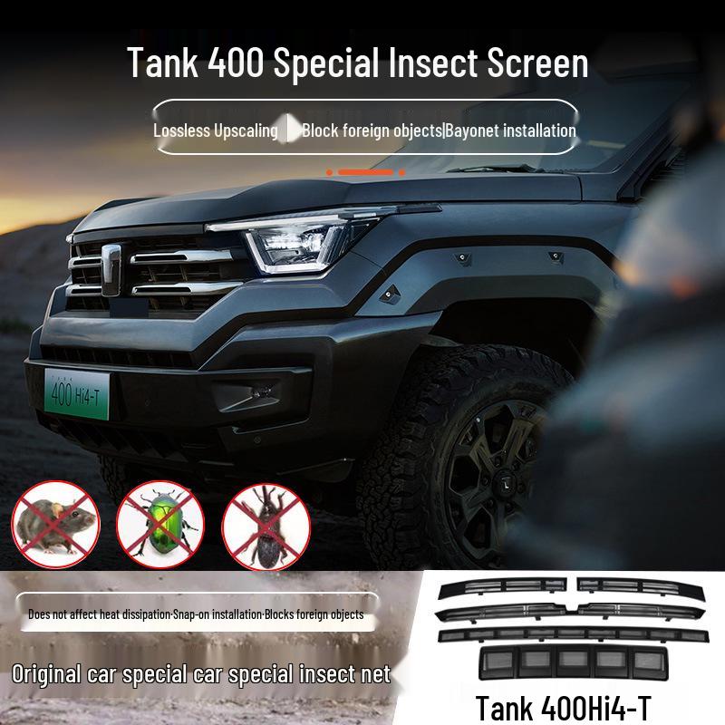 Tank 400Hi4-T Matte Black Snap-on Insect Screen for Front Face Protection