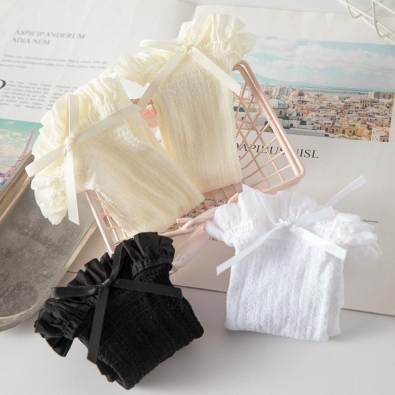 Womens Calf Socks, Sweet Girl Lace Ruffle Knee Socks Fashion Ladies Girl Princess Mesh Socks Japanese Stockings