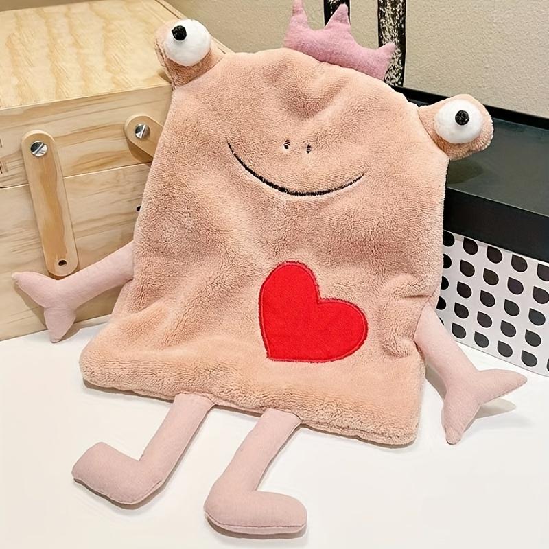 

Причудливые мультяшные полотенца для рук из кораллового флиса, быстросохнущие, абсорбирующие кухонные полотенца с игривыми дизайнами сердец и корон, розовый