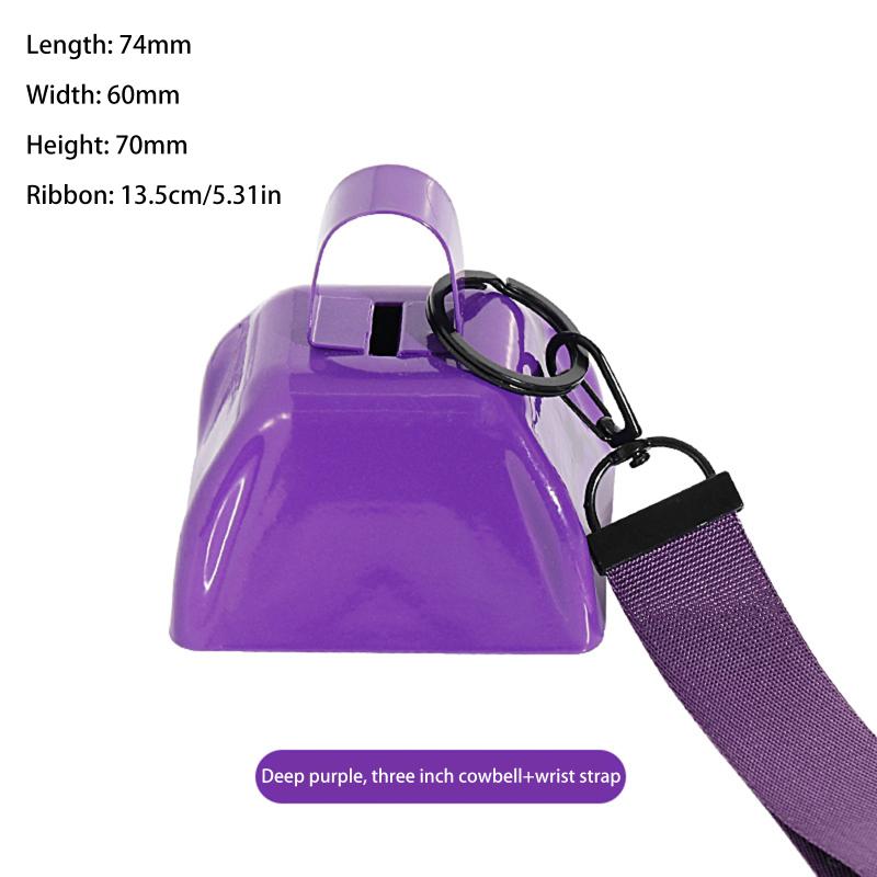 Loud Iron Cowbell with Wrist Rope for Effective Noise in Outdoor Races and Events