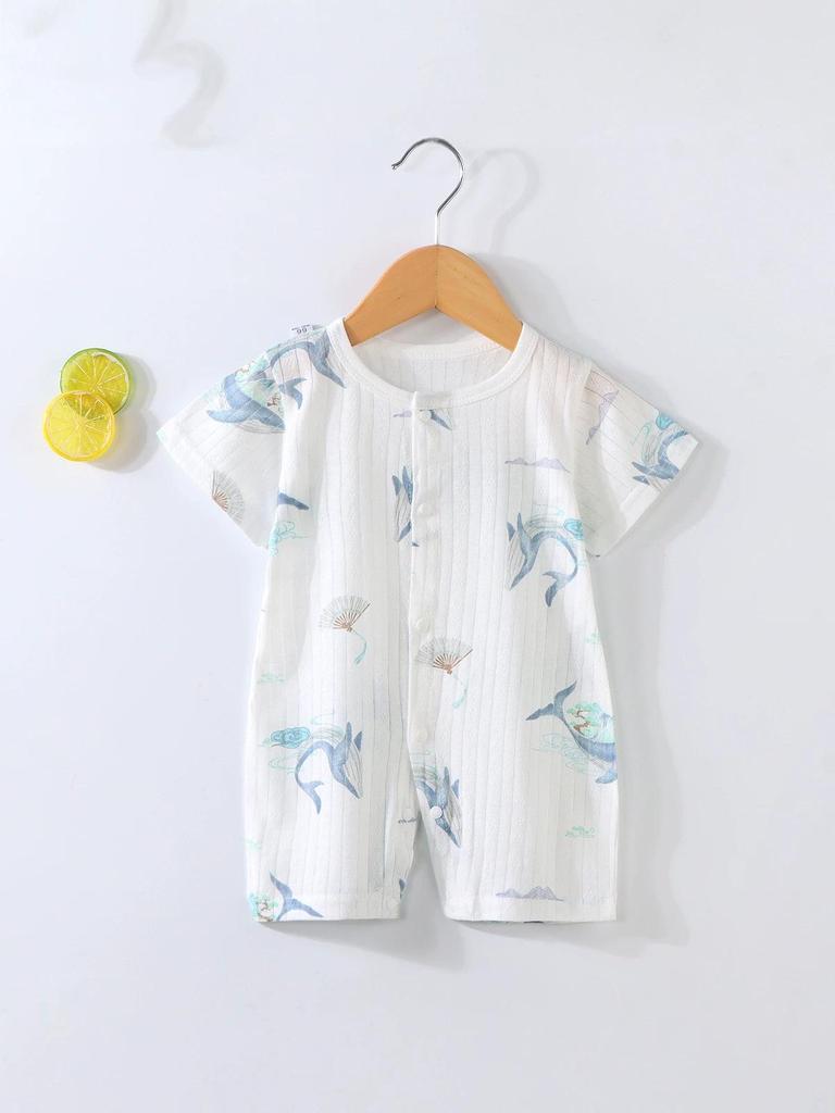 2026 Newborn Short Sleeve Jumpsuit Romper - Thin Style Bodysuit Pajamas