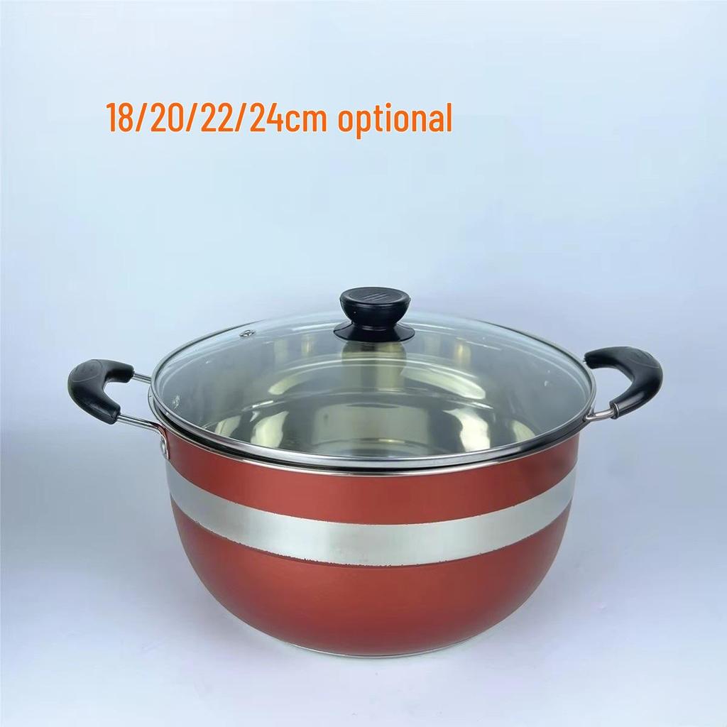 12-Piece Stainless Steel Cookware Set with Thickened Composite Bottom: Includes Frying Pan, Soup Pot, and Milk Pot.