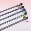 Pet Cat Collar Bell Tassel Colorful Rhombus Ethnic Style Pet Collar Adjustable Cat Collars for Kitten and Puppy Pet Accessories