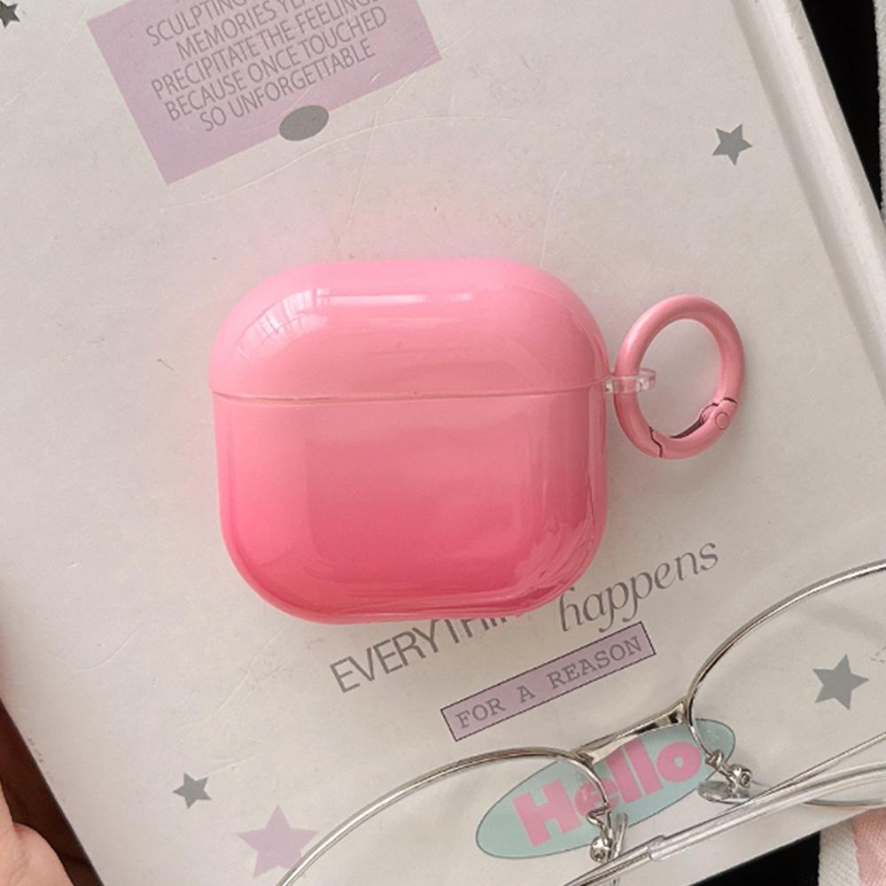 New Gradient Pink Gloss Smooth Soft Silicone Case With For Apple AirPods Pro 2 3 4 1 Wireless Bluetooth Earphone Cover