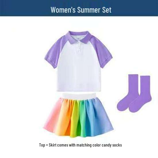 Children's Candy Color Cheerleading Outfit Set for Boys and Girls - Sports Class Uniform & Choir Clothing