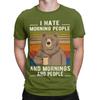 Funny Vintage Bear I Hate Morning People And Mornings And People Bear Drinking Coffee Tshirt Summer For Unisex Tee Shirt