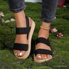 New EVA Roman Mid-Heel Women's Comfortable Sandals, Round Toe, Plus Size, Fashionable Outdoor Beach Wear.