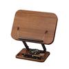 Wood 360-degree Rotating Adjustable Reading Stand with Hidden Spring Clip and Storage Groove