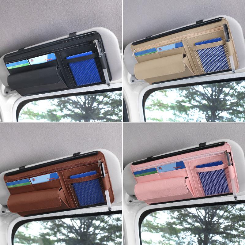 Car Sunshade Glasses, Document & Card Holder Storage Bag