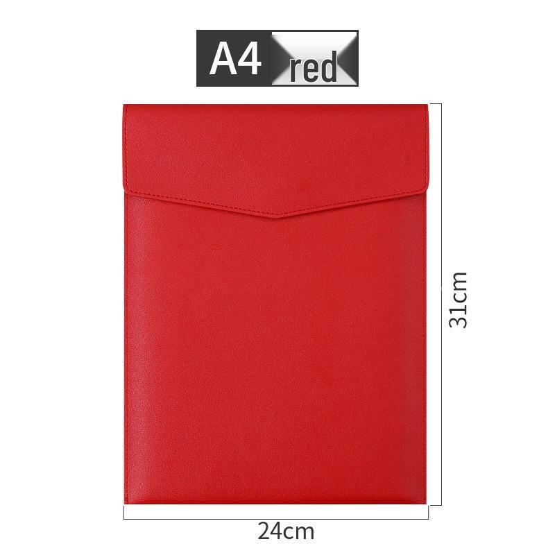 A4 Waterproof Leather Document Bag - Large Capacity Business Briefcase