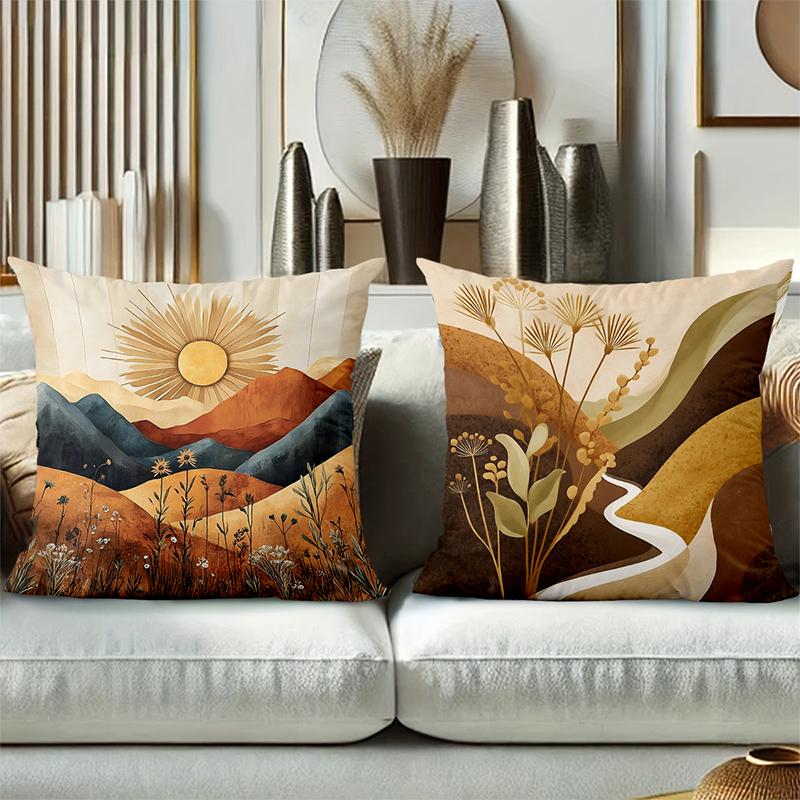 Autumn Landscape Printed Throw Pillow Covers Set Polyester pillowcase, sofa decorative cushion cov Headboard Pillow