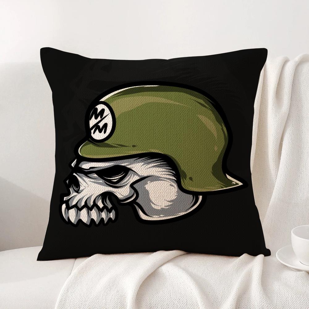 M-Motocross M-Metal Mulishas Cushion Cover Summer Coolness Linen Fabric Double-Sided Printing Pillow Case Sofa Home Decor Gift