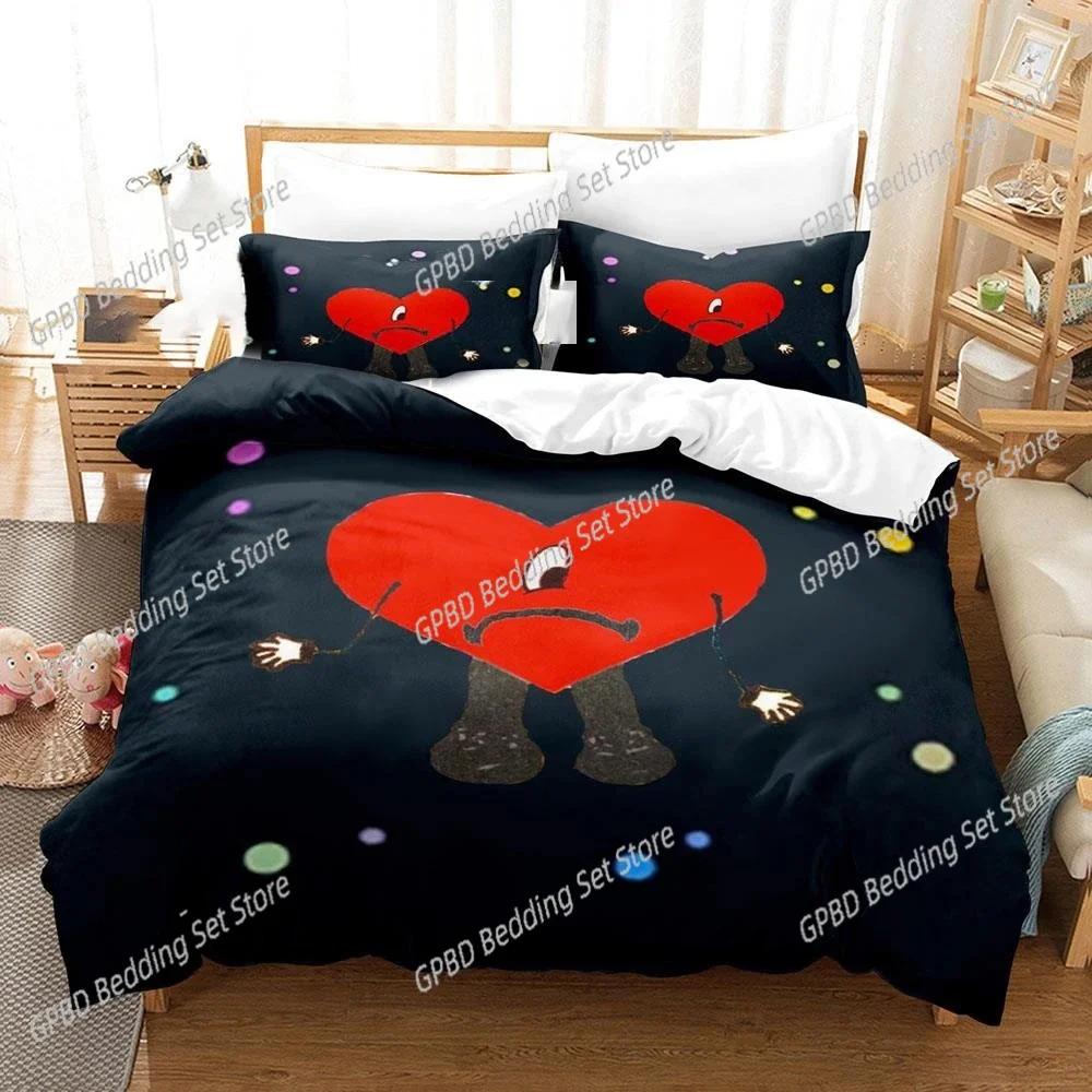 Jessica Chen Unisex 3D Printe Bad Bunny Un Verano Sin Ti Bedding Set Bedroom Soft Modern Bedspreads Comefortable Duvet Cover Quilt Cover Pillowcase
