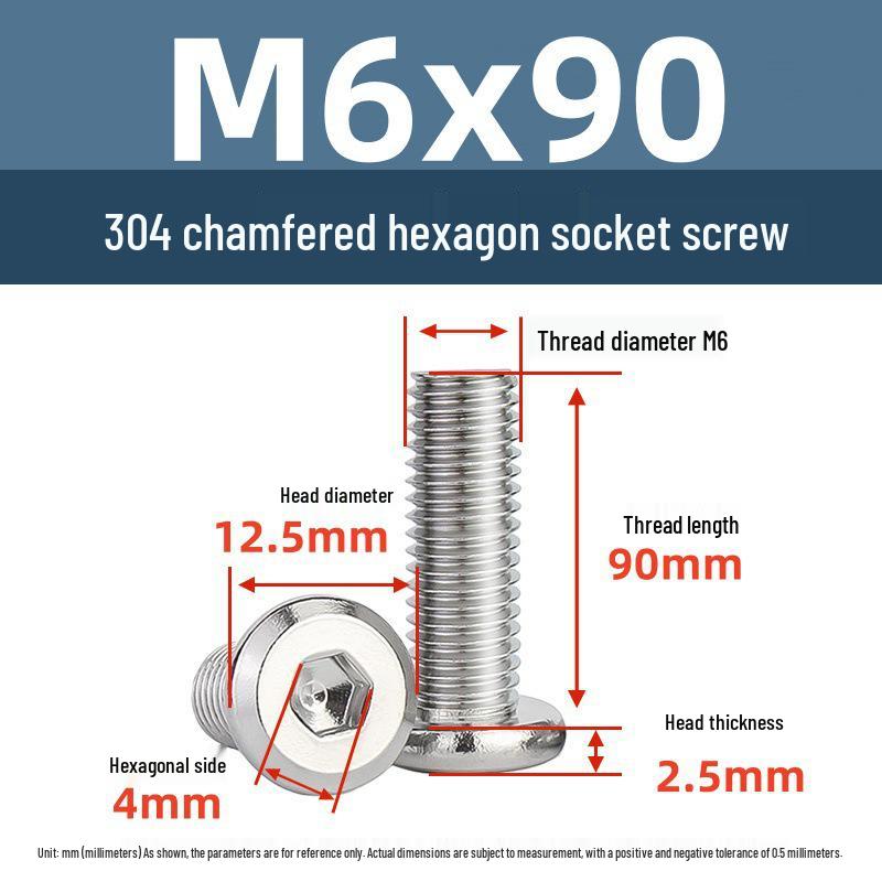 Yigu 304 Stainless Steel M2-M12 Countersunk Flat Head Hex Screw for Furniture & Cabinets