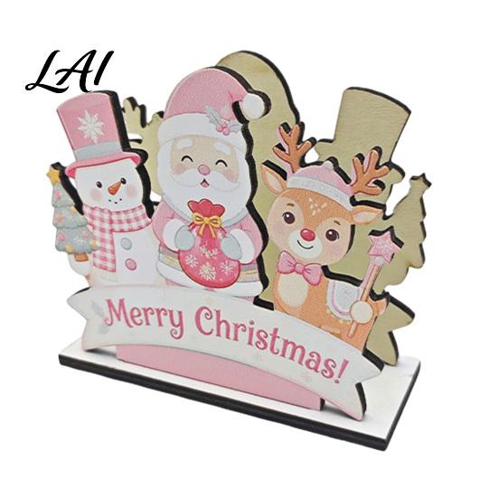 Functional Wooden Art Decor Christmas Theme Napkin Holder Decorative Holiday Paper Towel Stand Table Centerpiece Decoration HD UV Printing Organizer