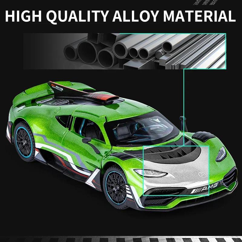 1/24 Mercedes-benz One Alloy Car Model Car Children's Toy Car Open Gift Ornaments Metal Sound And Light Simulation Collectibles