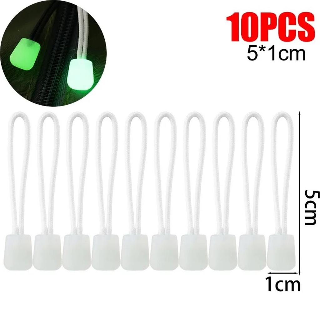 1/50PCS Luminous Zipper Pull Rope Glow in The Dark Zipper Head Anti-lost Backpack Clothes Jackets Slider Head Sewing Repair Kits