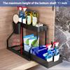 2-Tier L-Shaped Under Sink Organizers (2 Sets), Ideal for Bathroom & Kitchen! With Sliding Drawer & Pull Out Shelves To Maximize