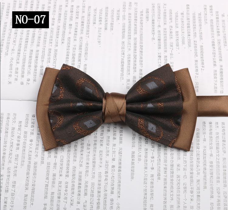 Gemusterte Fliege Herren Imitationsseide Druck Retro High-End Französisches Hemd Amtlich Fotografie Hochzeit Schleife Kragen